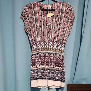 NWT Ace Fashion multi-color patterned dolman style tunic, sz 2X